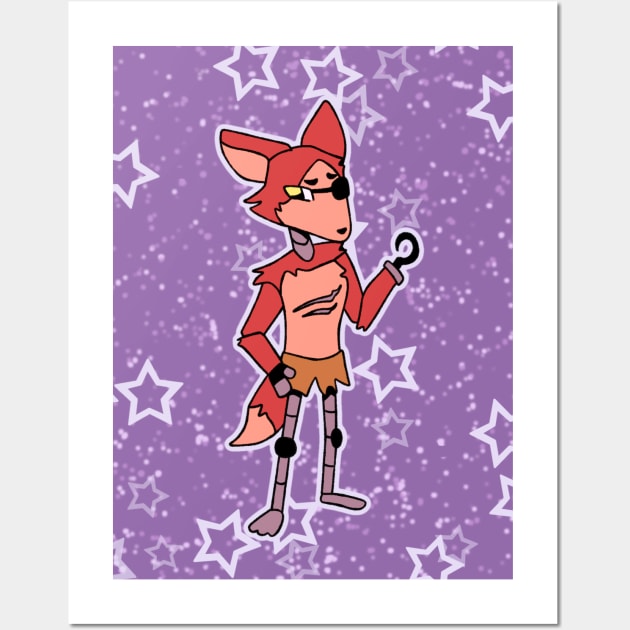 FNaF Chibi Foxy Cove Pattern Wall Art by Flipwish